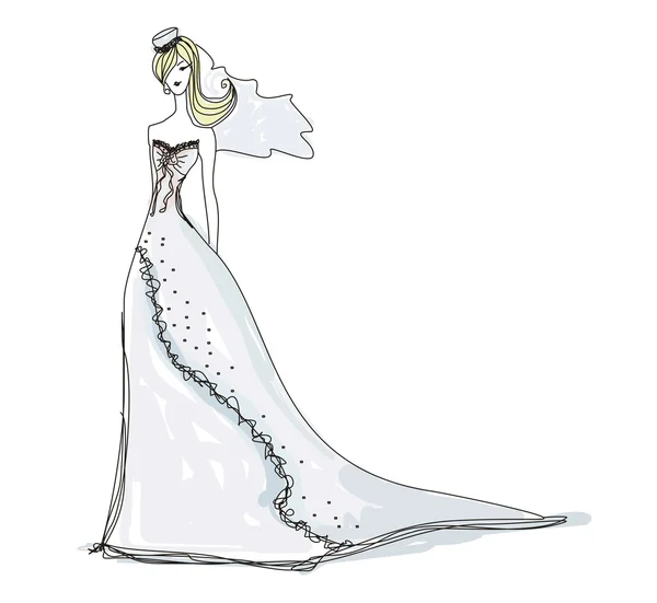 Bela noiva - ilustração doodle — Fotografia de Stock