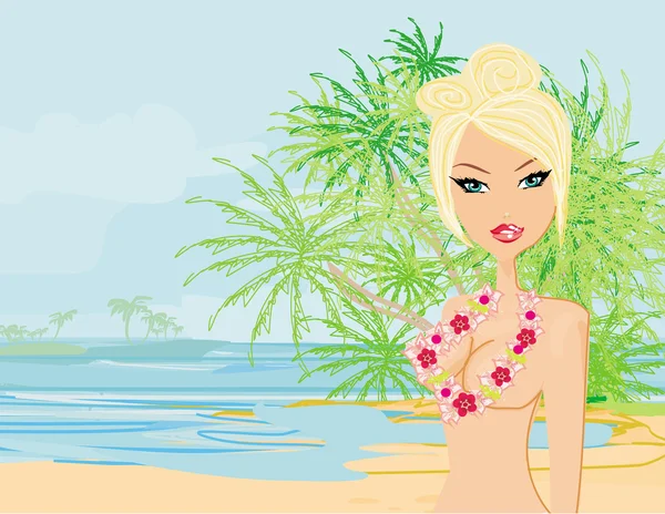 Tropical girl — Stock Photo, Image