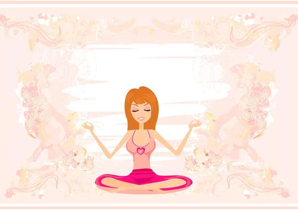 Yoga-Mädchen in Lotusstellung — Stockfoto