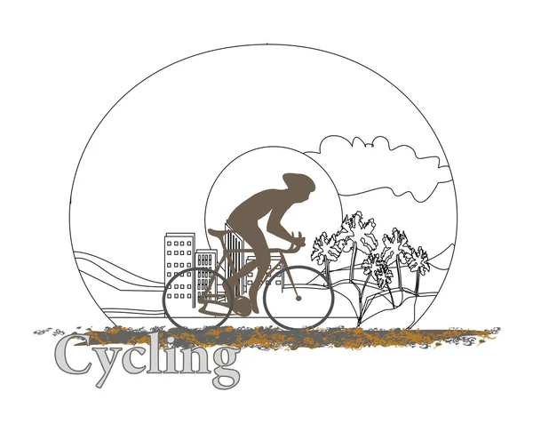 Doodle poster Bisiklete binme — Stok fotoğraf