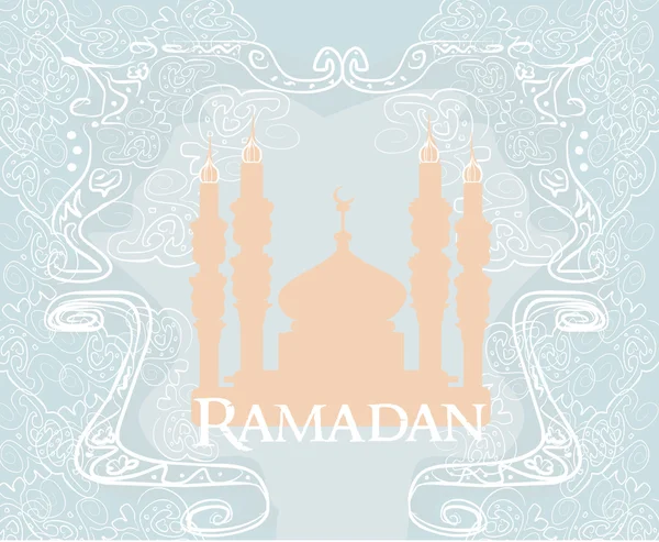 Ramadan background - mosque silhouette card — Stok fotoğraf