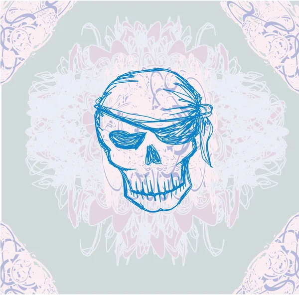 Skull Pirate - ретро-карта — стоковое фото