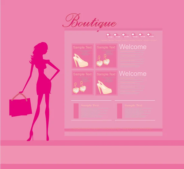 Fashion shopping Website sjabloon — Stockfoto