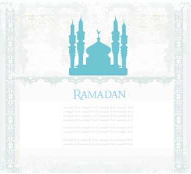 Ramadan background - mosque silhouette card