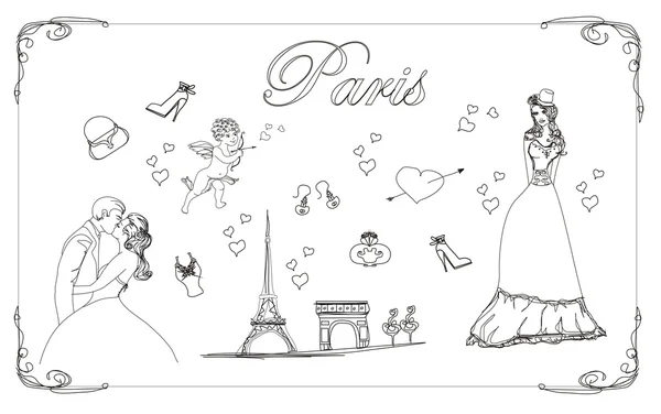 Doodle Paryż — Zdjęcie stockowe