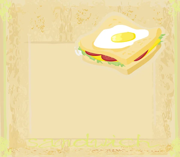 Horizontal grunge background with sandwich — Stock Photo, Image
