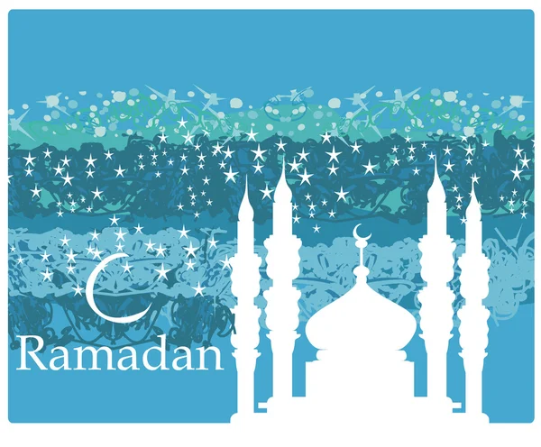 Fundo Ramadã - cartão de silhueta mesquita — Fotografia de Stock