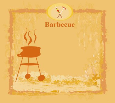 Grunge Barbecue Party Invitation clipart