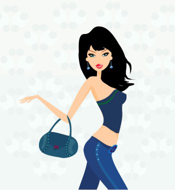 Shopping girl clipart