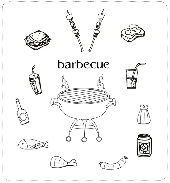 Barbecue icon set — Stock Photo, Image