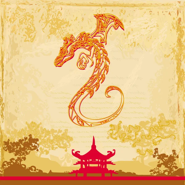 Card of year of the dragon — Stock Photo, Image