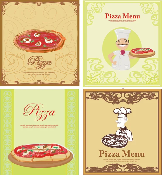 Шаблон меню пиццы — стоковое фото