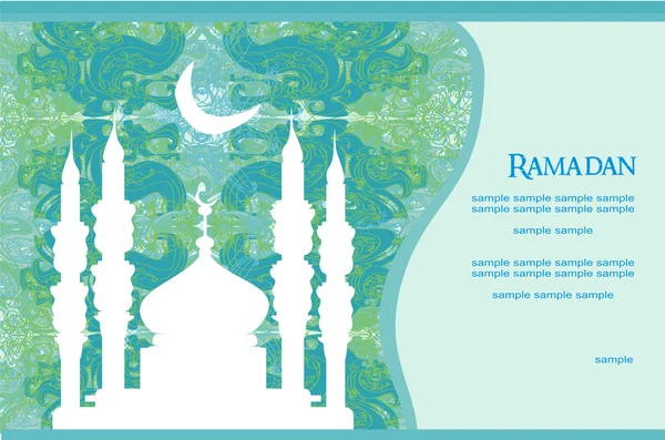 Ramadan background - mosque silhouette card — 图库照片