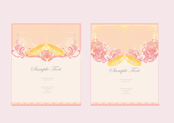 Hochzeitseinladungskarte mit Ringen Set — Stockfoto