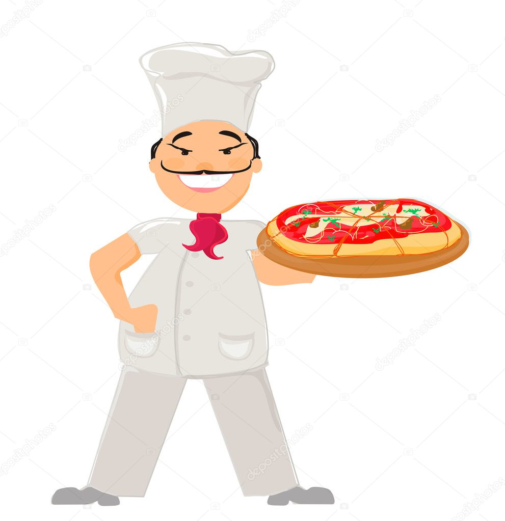 Chef with pizza