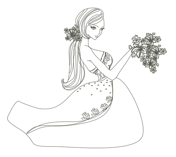 Belle mariée - illustration doodle — Photo
