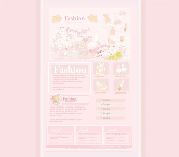 Fashion shopping Website sjabloon — Stockfoto
