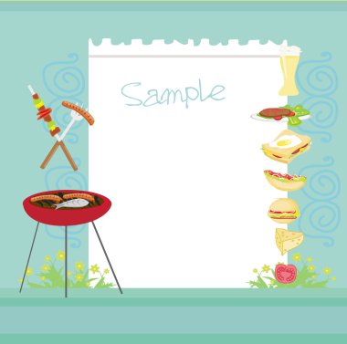 Barbecue Party Invitation with copy space clipart