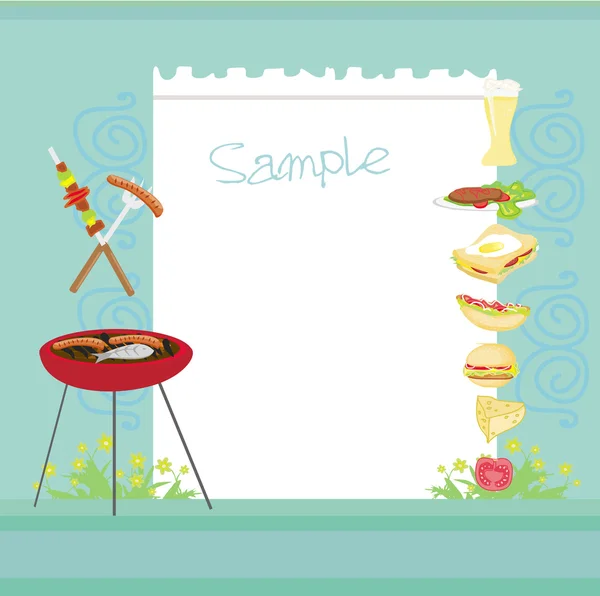 Barbecue Party Invitation with copy space — Stock Photo, Image