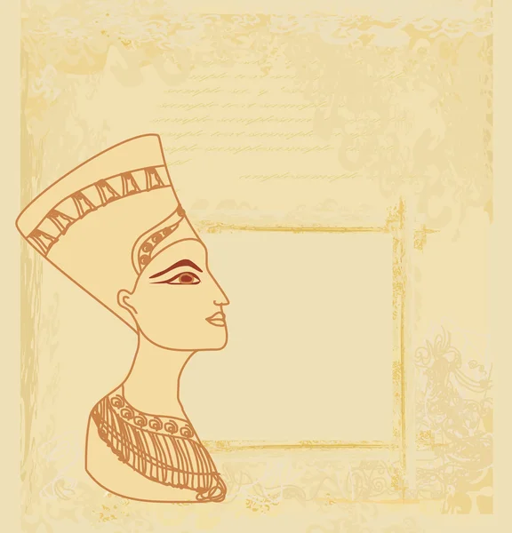 Oud papier met Egyptische koningin — Stockfoto