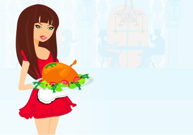 Housewife cooking clipart