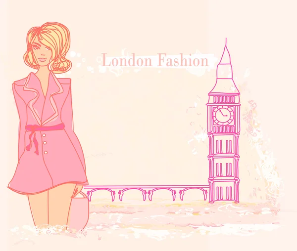 Mooie vrouw in Londen — Stockfoto