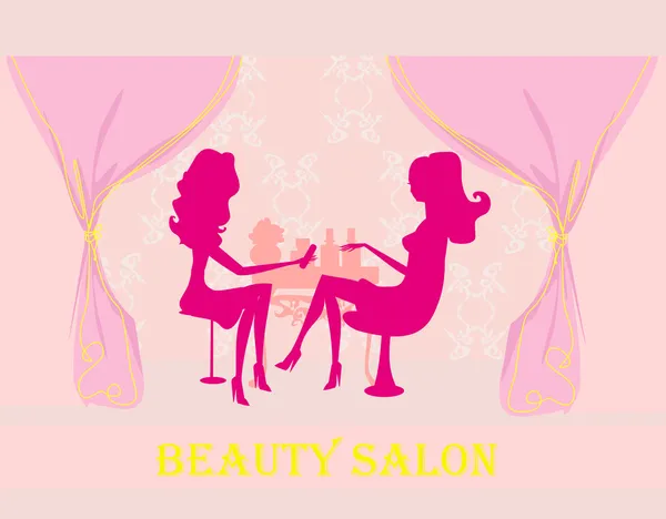 Young lady doing manicure in beauty salon — Stock Photo, Image