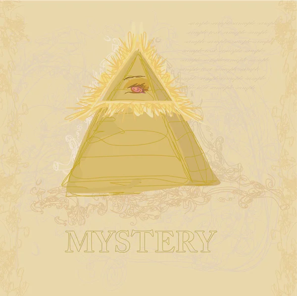 Diseño antiguo del ojo de la pirámide — Foto de Stock