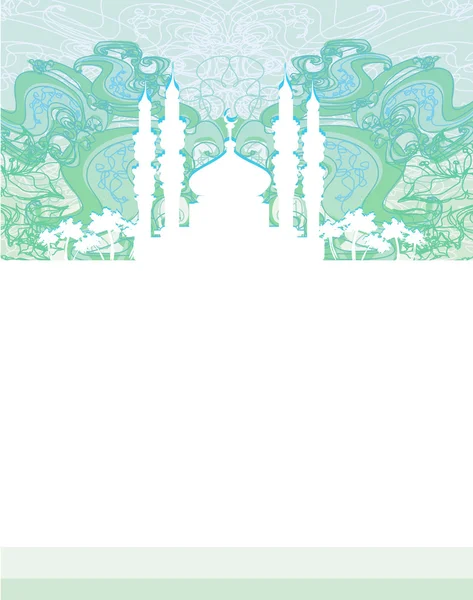 Ramadan background - mosque silhouette card — 스톡 사진