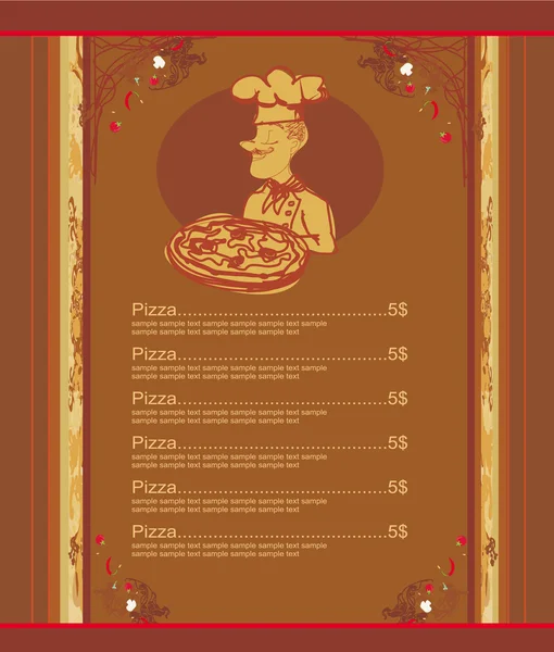 Шаблон меню пиццы — стоковое фото