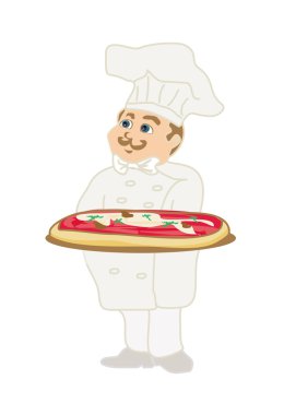 Şef pizza ile
