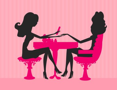 Young lady doing manicure in beauty salon clipart