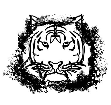 Abstracted doodles Tiger clipart