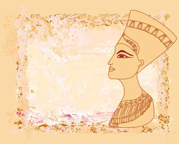 Mısır kraliçesiyle eski kağıt — Stok fotoğraf
