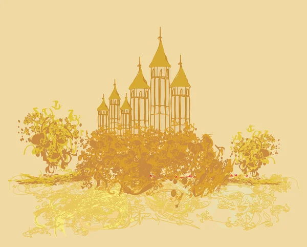 Illustration av slottet i retrostil — Stockfoto