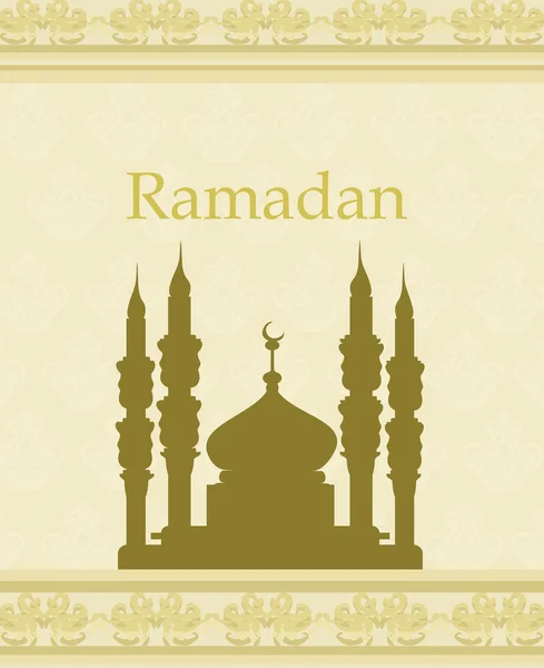 Ramadan background - mosque silhouette card — Stok fotoğraf