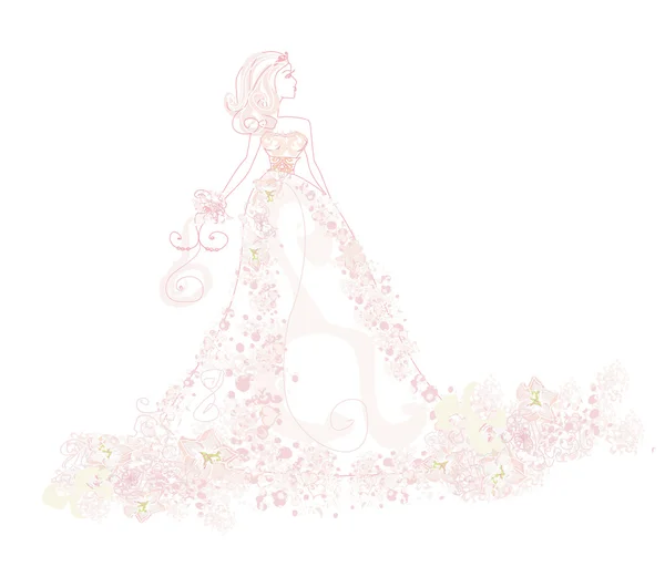 Abstrakt Krásná květinová nevěsta — Stock fotografie
