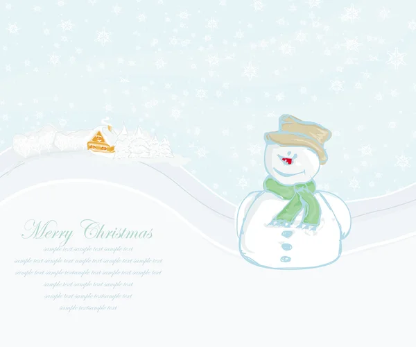 Счастливая карта снеговика — стоковое фото