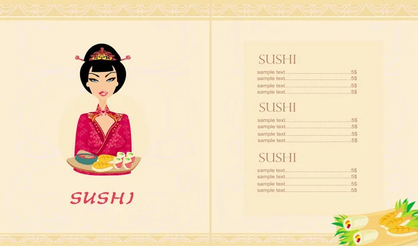 日本传统食品菜单模板 — 图库照片