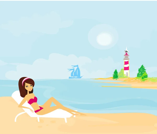 Summer beach girl — Stock Photo, Image