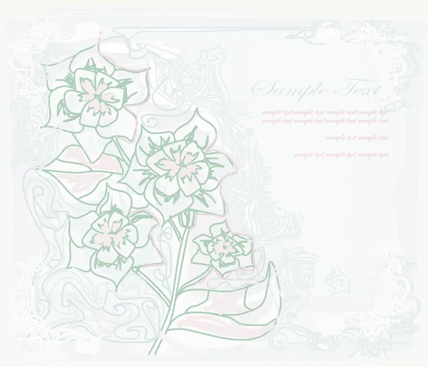 Ρομαντική κάρτα πρόσκληση λουλούδι — Φωτογραφία Αρχείου