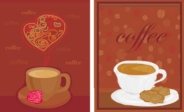 Banner com xícaras de café — Fotografia de Stock