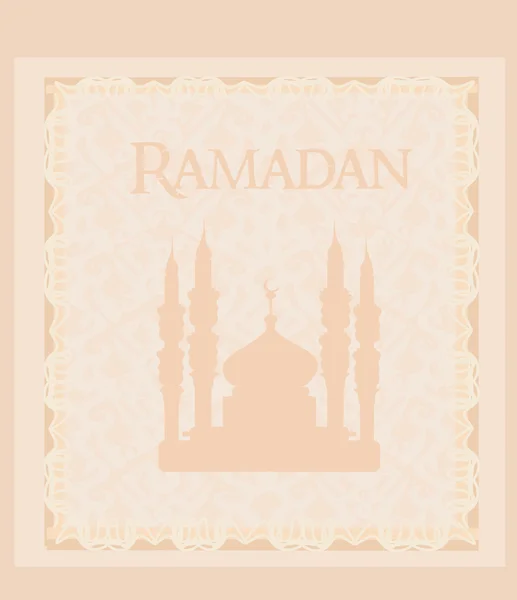 Ramadan background - mosque silhouette card — 图库照片