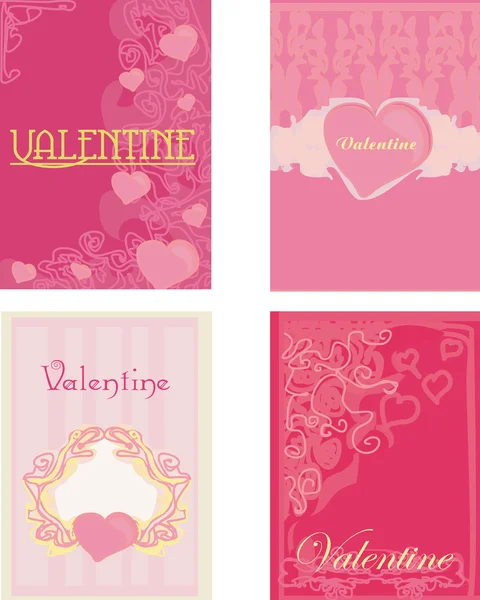 Aftelkalender voor Valentijnsdag kaarten set — Stockfoto