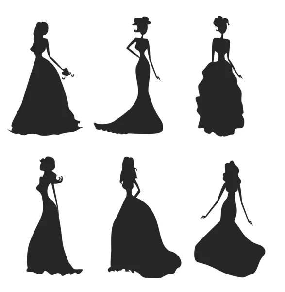 Bride silhouettes set — Stock Photo, Image