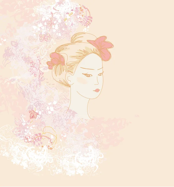 Abstrakti kaunis geisha muotokuva — kuvapankkivalokuva