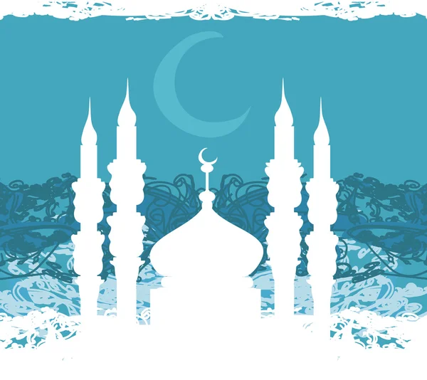 Ramadan sfondo - scheda silhouette moschea — Foto Stock