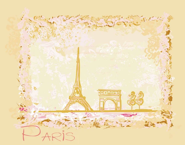 Vintage retro cartão Eiffel — Fotografia de Stock