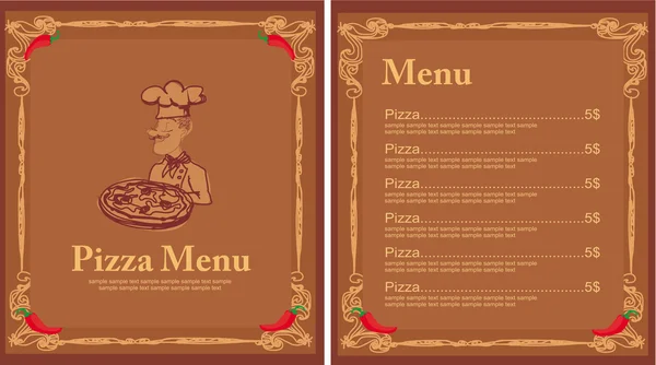 피자 메뉴 템플릿 — 스톡 사진