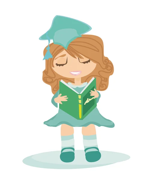 Illustration of a Kid Holding Her Diploma — Stock Photo, Image